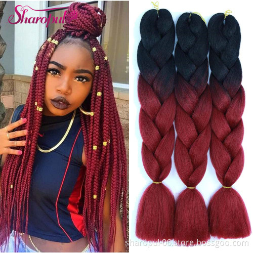 Synthetic hair braiding 3packs/lot 24inch 100gram
